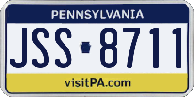 PA license plate JSS8711