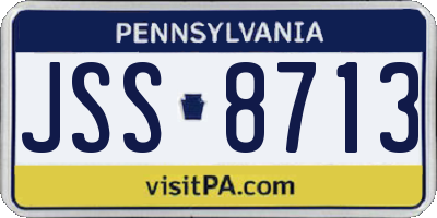 PA license plate JSS8713