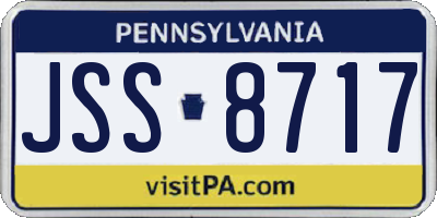 PA license plate JSS8717
