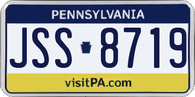 PA license plate JSS8719