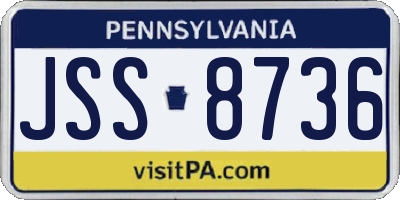 PA license plate JSS8736