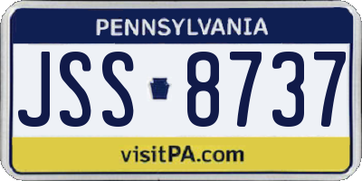 PA license plate JSS8737