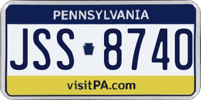 PA license plate JSS8740