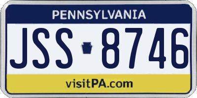 PA license plate JSS8746