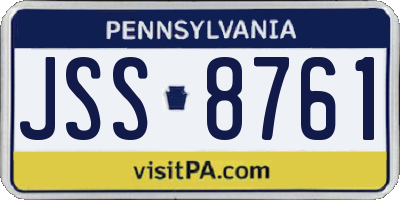 PA license plate JSS8761