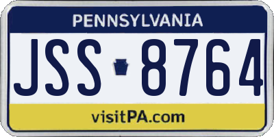 PA license plate JSS8764
