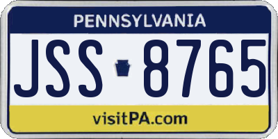 PA license plate JSS8765