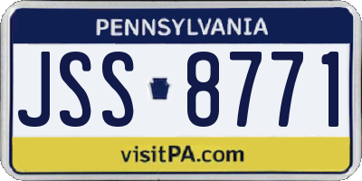 PA license plate JSS8771
