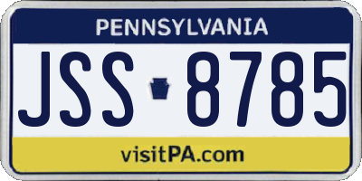 PA license plate JSS8785