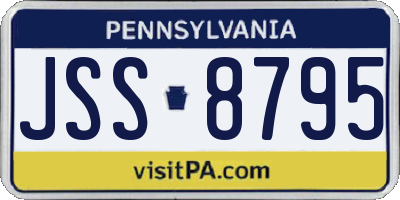 PA license plate JSS8795