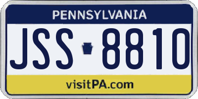 PA license plate JSS8810
