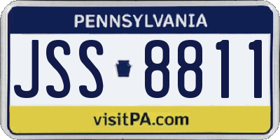 PA license plate JSS8811