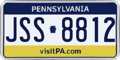 PA license plate JSS8812