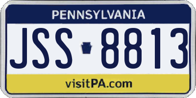 PA license plate JSS8813