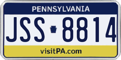 PA license plate JSS8814