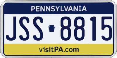 PA license plate JSS8815