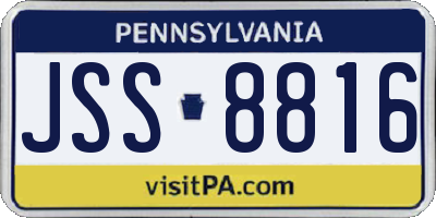 PA license plate JSS8816