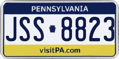 PA license plate JSS8823