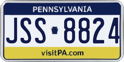 PA license plate JSS8824