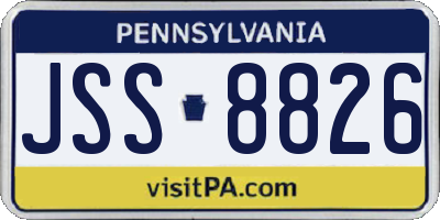 PA license plate JSS8826