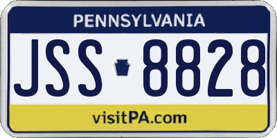 PA license plate JSS8828