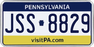 PA license plate JSS8829