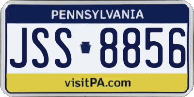PA license plate JSS8856