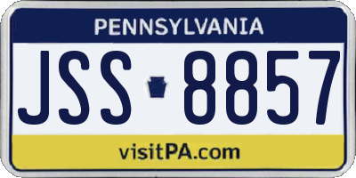 PA license plate JSS8857