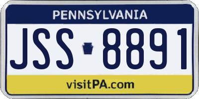 PA license plate JSS8891