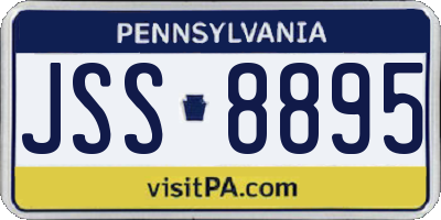 PA license plate JSS8895