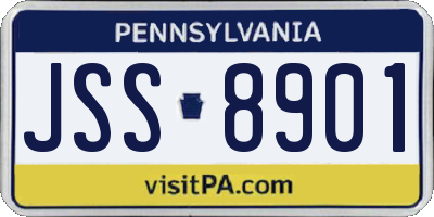 PA license plate JSS8901