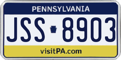 PA license plate JSS8903