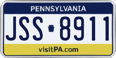 PA license plate JSS8911