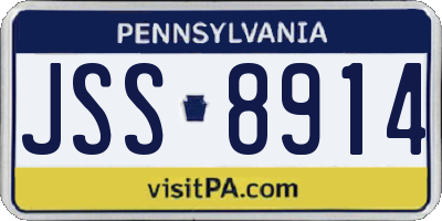 PA license plate JSS8914