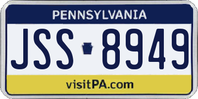 PA license plate JSS8949