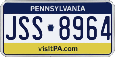 PA license plate JSS8964