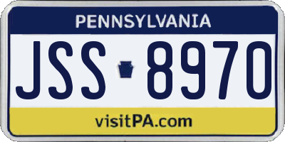 PA license plate JSS8970