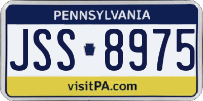 PA license plate JSS8975
