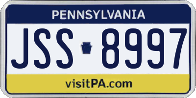 PA license plate JSS8997