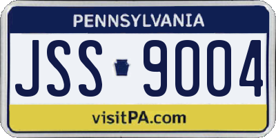 PA license plate JSS9004