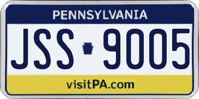 PA license plate JSS9005