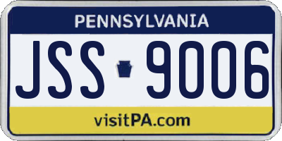 PA license plate JSS9006