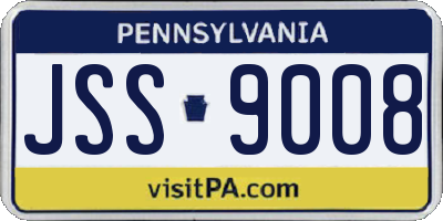 PA license plate JSS9008