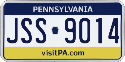PA license plate JSS9014