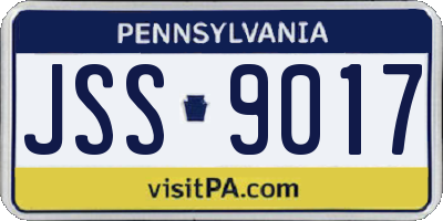 PA license plate JSS9017