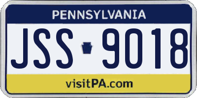 PA license plate JSS9018