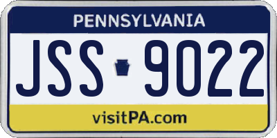 PA license plate JSS9022