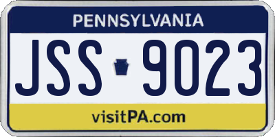 PA license plate JSS9023