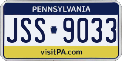PA license plate JSS9033