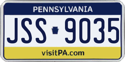 PA license plate JSS9035